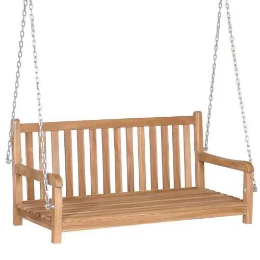 vidaXL Swing Bench Solid Teak 120x60x57.5 cm Brown