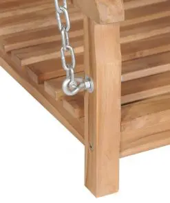 vidaXL Swing Bench Solid Teak 120x60x57.5 cm Brown