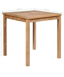 vidaXL Garden Table 80x80x77 cm Solid Teak Wood