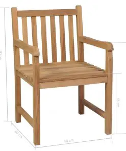 vidaXL 5 Piece Outdoor Dining Set Solid Teak Wood
