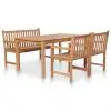 vidaXL 4 Piece Outdoor Dining Set Solid Teak Wood