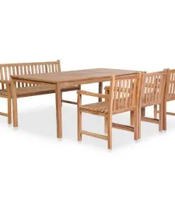 vidaXL 5 Piece Outdoor Dining Set Solid Teak Wood