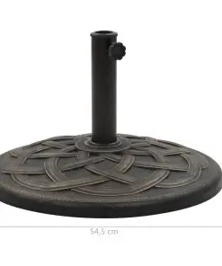 vidaXL Parasol Base Round Polyresin 19 kg Bronze