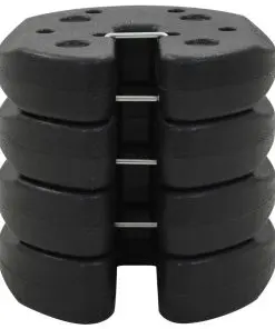 vidaXL Gazebo Weight Plates 4 pcs Black 220×30 mm Concrete