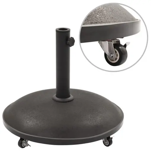 vidaXL Parasol Base Black Concrete Round 25 kg