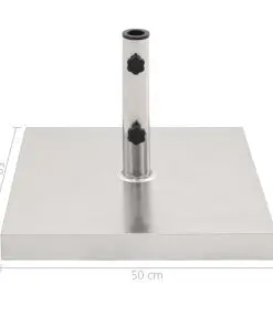 vidaXL Parasol Base Silver Stainless Steel Square 30 kg