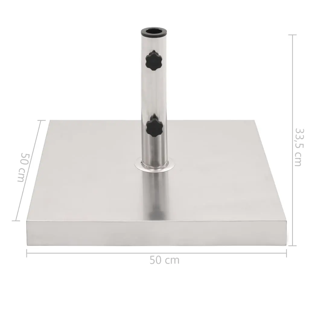 vidaXL Parasol Base Silver Stainless Steel Square 30 kg