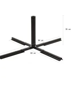 vidaXL Foldable Parasol Base Black Steel 2.75 kg