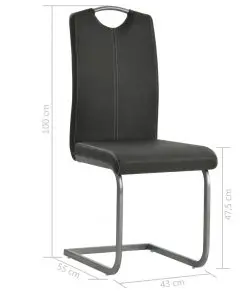 vidaXL Dining Chairs 6 pcs Grey Faux Leather