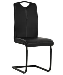 vidaXL Dining Chairs 6 pcs Black Faux Leather