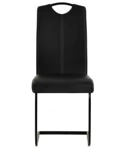 vidaXL Dining Chairs 6 pcs Black Faux Leather