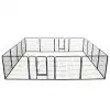 vidaXL Dog Playpen 16 Panels Steel 80×80 cm Black vidaXL Dog Playpen 16 Panels Steel 80×80 cm Black