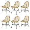 vidaXL Dining Chairs 6 pcs Natural Rattan