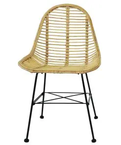 vidaXL Dining Chairs 6 pcs Natural Rattan