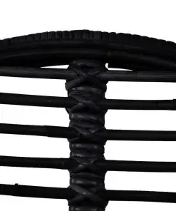 vidaXL Dining Chairs 6 pcs Black Natural Rattan