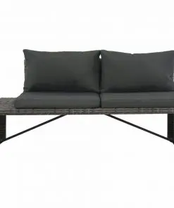 vidaXL 3 Piece Garden Lounge Set with Cushions Poly Rattan Grey