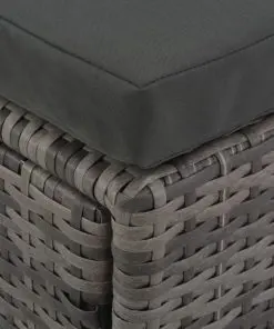 vidaXL 4 Piece Garden Lounge Set with Cushions Poly Rattan Grey