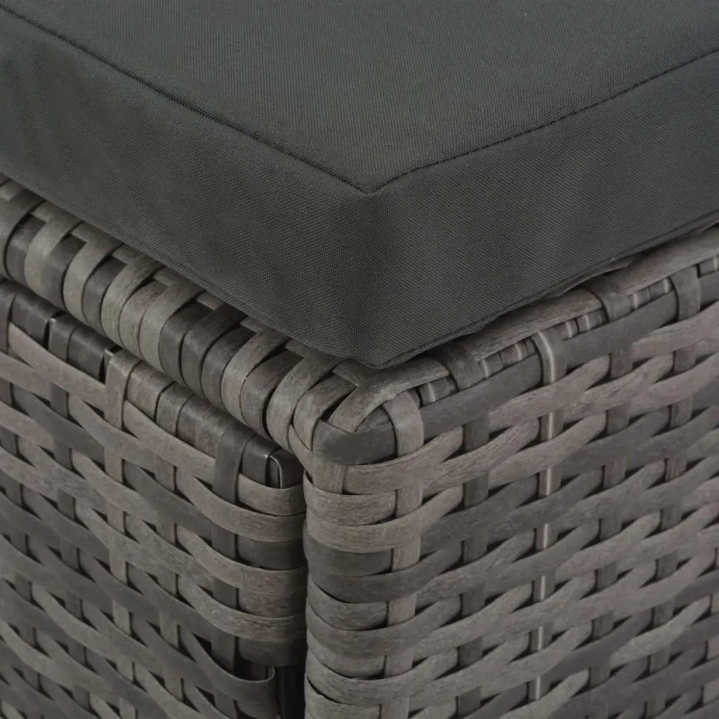 vidaXL 4 Piece Garden Lounge Set with Cushions Poly Rattan Grey