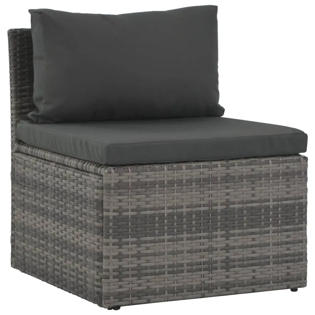 vidaXL 4 Piece Garden Lounge Set with Cushions Poly Rattan Grey