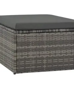 vidaXL 4 Piece Garden Lounge Set with Cushions Poly Rattan Grey