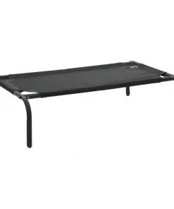 vidaXL Elevated Dog Bed Black S Textilene