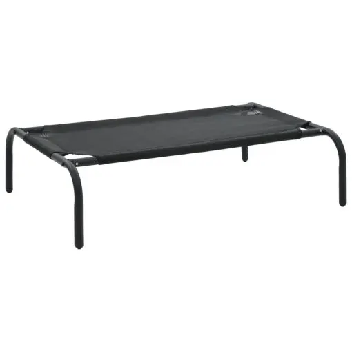 vidaXL Elevated Dog Bed Black S Textilene