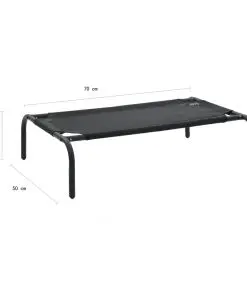 vidaXL Elevated Dog Bed Black S Textilene