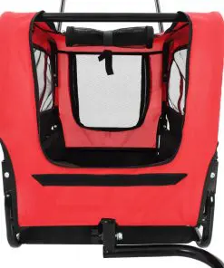 vidaXL 2-in-1 Pet Bike Trailer & Jogging Stroller Red and Black