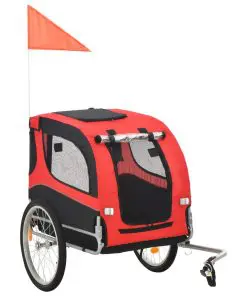 vidaXL Dog Bike Trailer Red and Black