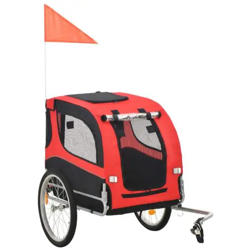 vidaXL Dog Bike Trailer Red and Black