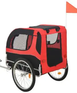 vidaXL Dog Bike Trailer Red and Black