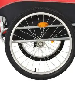 vidaXL Dog Bike Trailer Red and Black