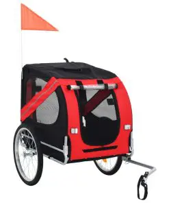 vidaXL Dog Bike Trailer Red and Black