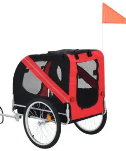 vidaXL Dog Bike Trailer Red and Black
