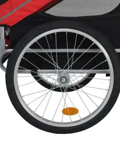 vidaXL Dog Bike Trailer Red and Black