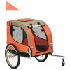 vidaXL Dog Bike Trailer Orange and Brown vidaXL Dog Bike Trailer Orange and Brown