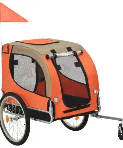 vidaXL Dog Bike Trailer Orange and Brown