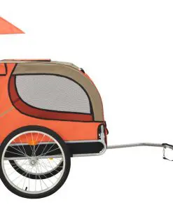 vidaXL Dog Bike Trailer Orange and Brown