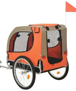 vidaXL Dog Bike Trailer Orange and Brown