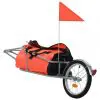 vidaXL Bike Luggage Trailer with Bag Orange and Black vidaXL Bike Luggage Trailer with Bag Orange and Black