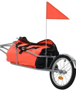 vidaXL Bike Luggage Trailer with Bag Orange and Black