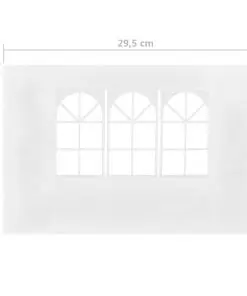 vidaXL Party Tent Sidewalls 2 pcs with Window White
