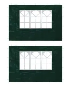vidaXL Party Tent Sidewalls 2 pcs with Window Green