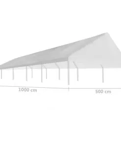 vidaXL Party Tent Roof 5 x 10 m White