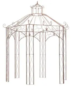 vidaXL Garden Pavilion Antique Brown 3 m Iron