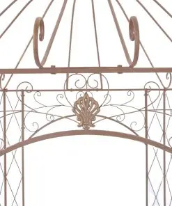 vidaXL Garden Pavilion Antique Brown 3 m Iron