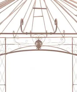 vidaXL Garden Pavilion Antique Brown 4 m Iron