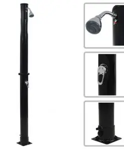 vidaXL Solar Shower Black 214 cm 18 L