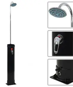 vidaXL Solar Shower Black 214 cm 18 L