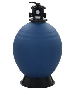 vidaXL Pool Sand Filter with 6 Position Valve Blue 660 mm